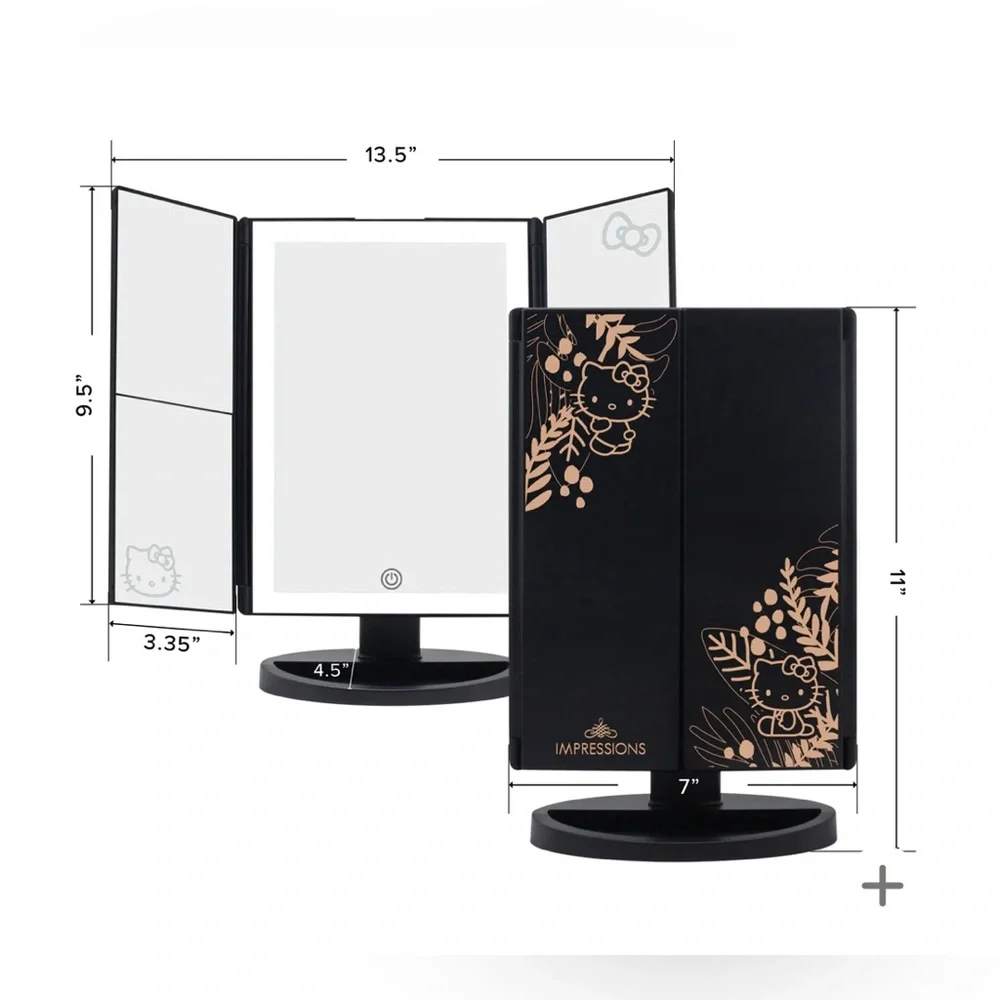 NEW Hello Kitty LIMITED EDITION Supercute LED Trifold Makeup Mirror